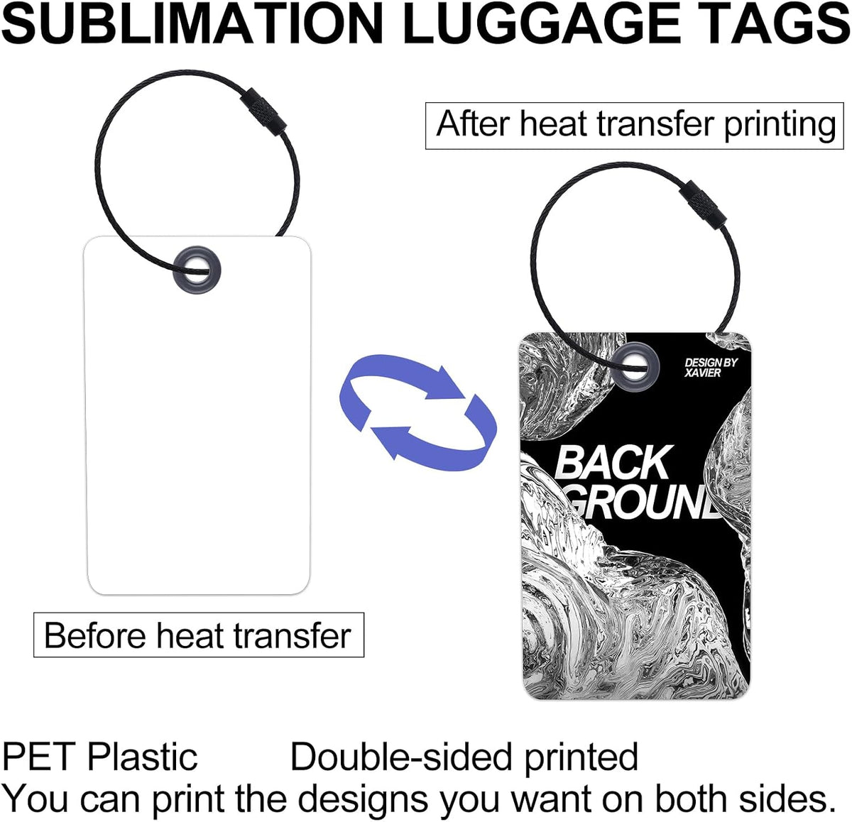 20pcs Sublimation Luggage tag Blanks（0.36MM）