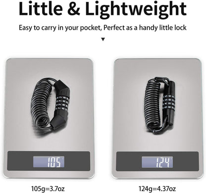 ROCKBROS Motorcycle Helmet Lock 4 Digit Lightweight Retractable 2Pcs
