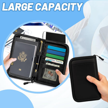 Passport Holder for Travel, RFID Blocking Wallet for Couples Men and Family