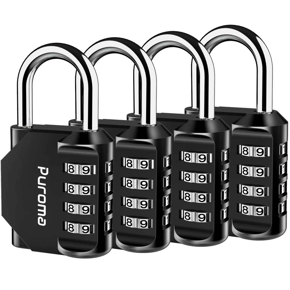 Puroma 2 Pack Combination Lock Locker 4 Digits Combo Padlock Gym Pink