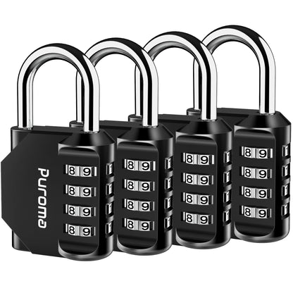 Puroma 2 Pack Combination Lock Locker 4 Digits Combo Padlock Gym Pink