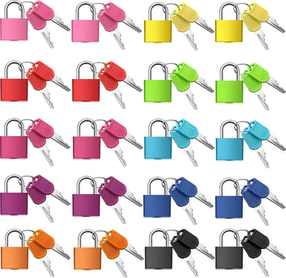 20 Pieces Mini Padlock Suitcase Locks 1.25''with Keys, Colorful