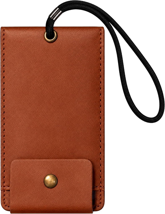 Vegan Leather Luggage/Bag Tag - Durable, Ultra Soft, Big Format Text, Paracord 550 Strength Loop (1)