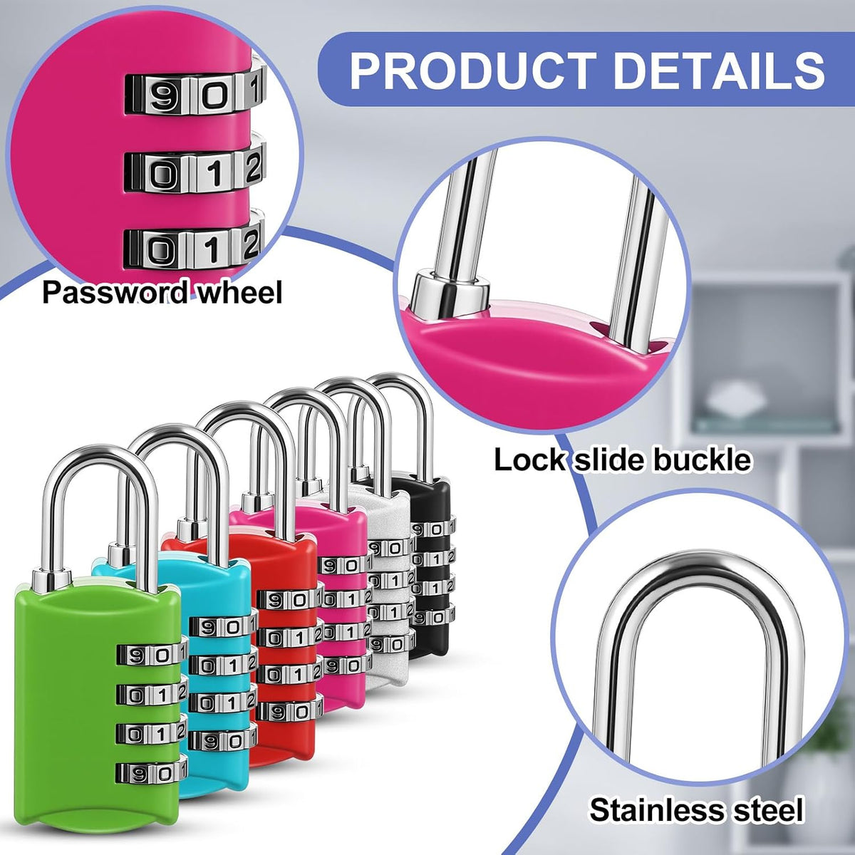 Moxweyeni 10 Pcs Digit Combinations Padlock Safe Cipher Lock