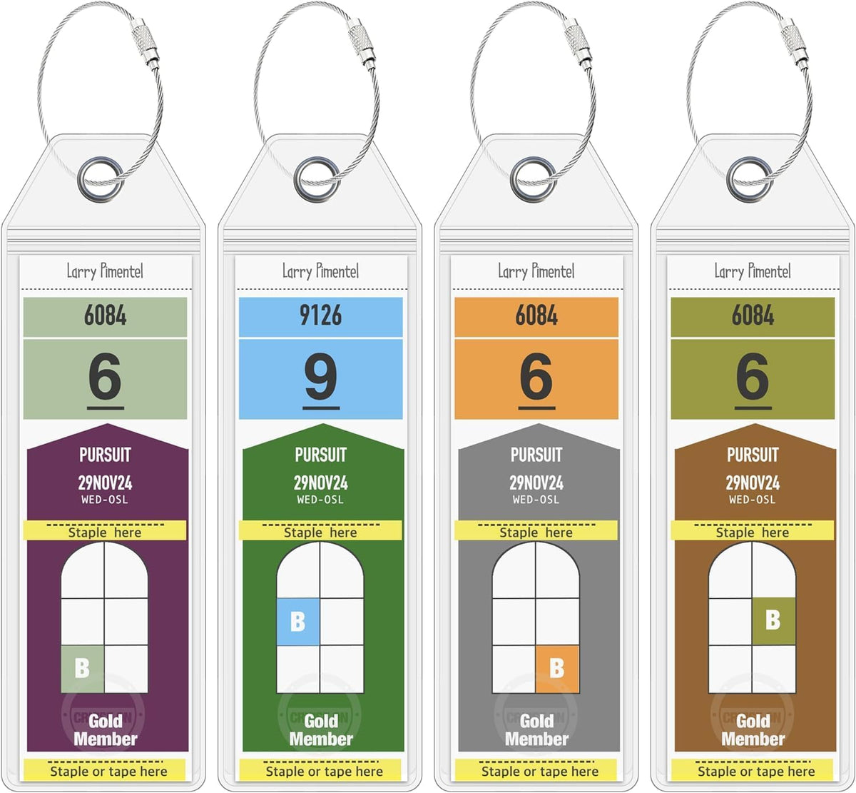 Cruise On Viking Luggage Tag Holders (4 Pack), Clear & Waterproof, Clear