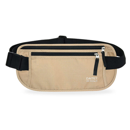 Money Belt - Passport Holder Secure Hidden Travel Wallet with RFID Blocking, Undercover Fanny Pack (Black)