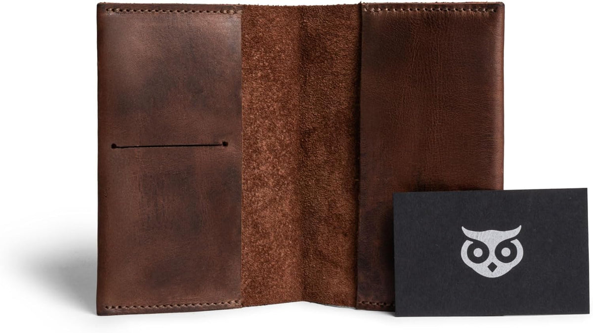 Hide & Drink, Passport Case With Credit Card Slot, Bills Holder, Traveler Essentials, Full Grain Leather, Handmade (Bourbon Brown)