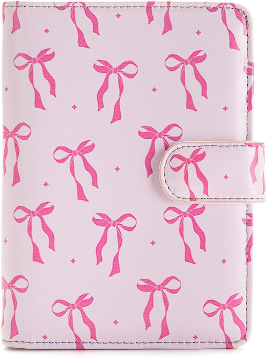 Passport Holder for Travel Essentials, RFID Blocking Passport Wallet Cover with Magnetic Closure, Passport Book Holders for Women and Men (Pink Bow)