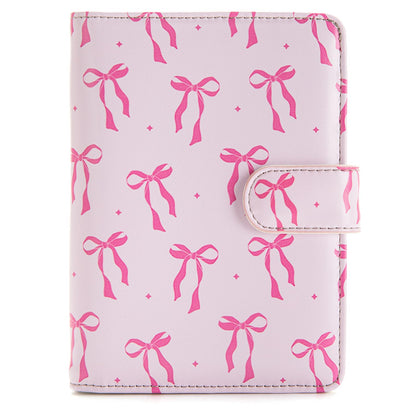 Passport Holder for Travel Essentials, RFID Blocking Passport Wallet Cover with Magnetic Closure, Passport Book Holders for Women and Men (Pink Bow)
