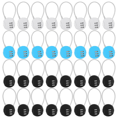 Moxweyeni 8 Pack 3 Digit Combination Cable Padlock,Multi Color