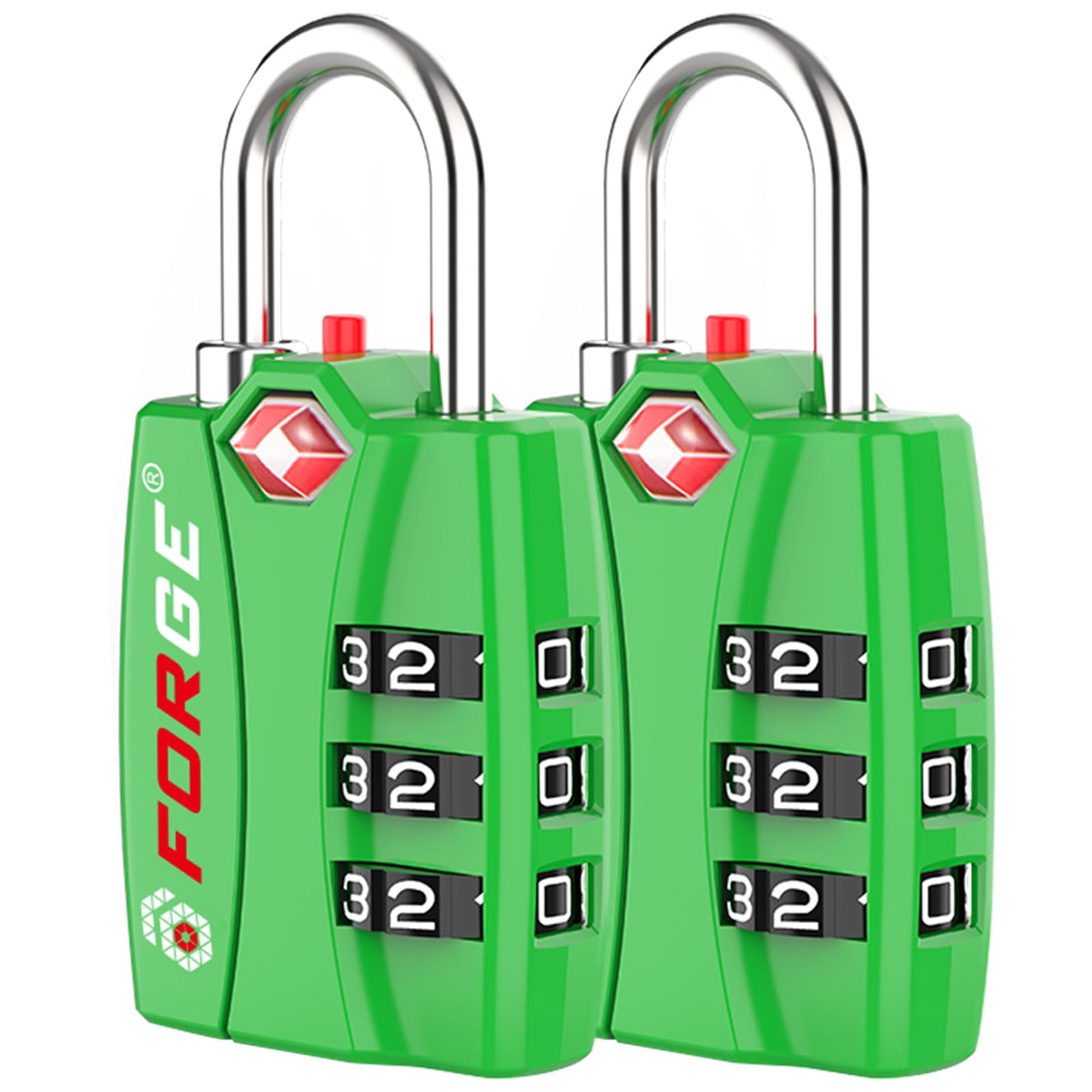 Forge TSA Approved Luggage Locks, Open Alert TSA Locks, Black, 4 Pack