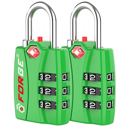 Forge TSA Approved Luggage Locks, Open Alert TSA Locks, Black, 4 Pack