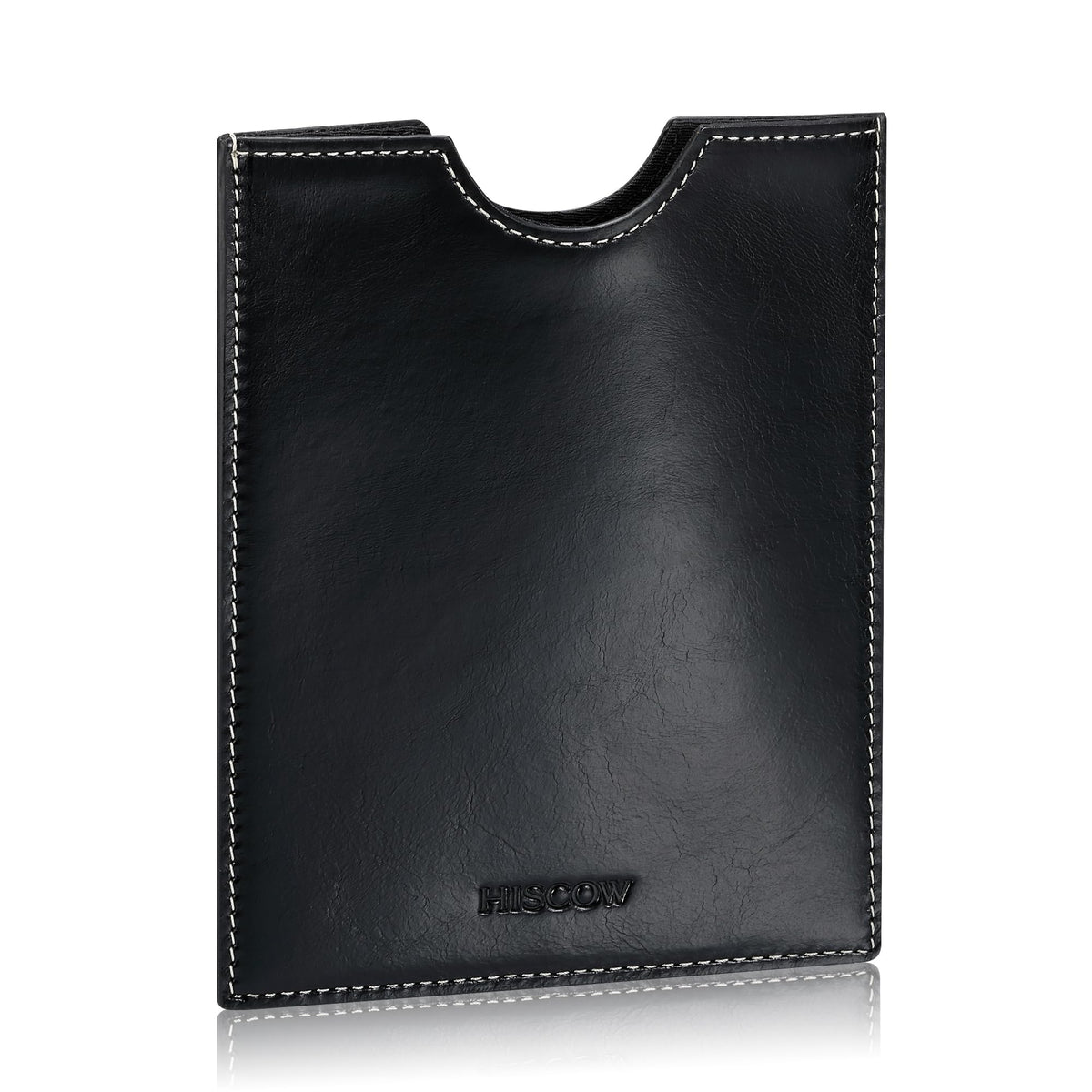 HISCOW Minimalist Leather Passport Sleeve, Slim Holder, Wine Red
