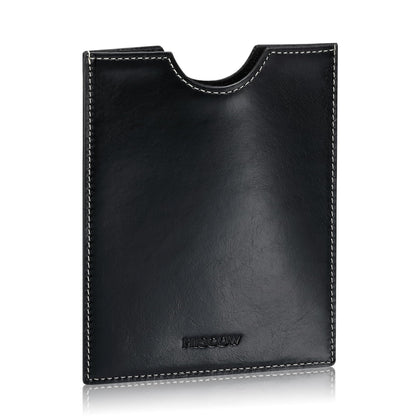 HISCOW Minimalist Leather Passport Sleeve, Slim Holder, Wine Red