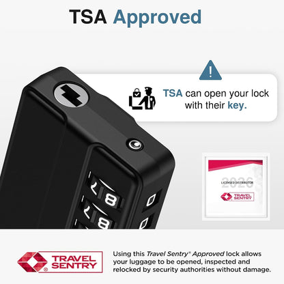 Puroma 4 Pack TSA Locks for Luggage Lightweight 4-Digit Code Padlock Black