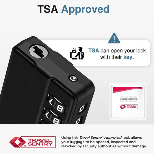 Puroma 4 Pack TSA Locks for Luggage Lightweight 4-Digit Code Padlock Black