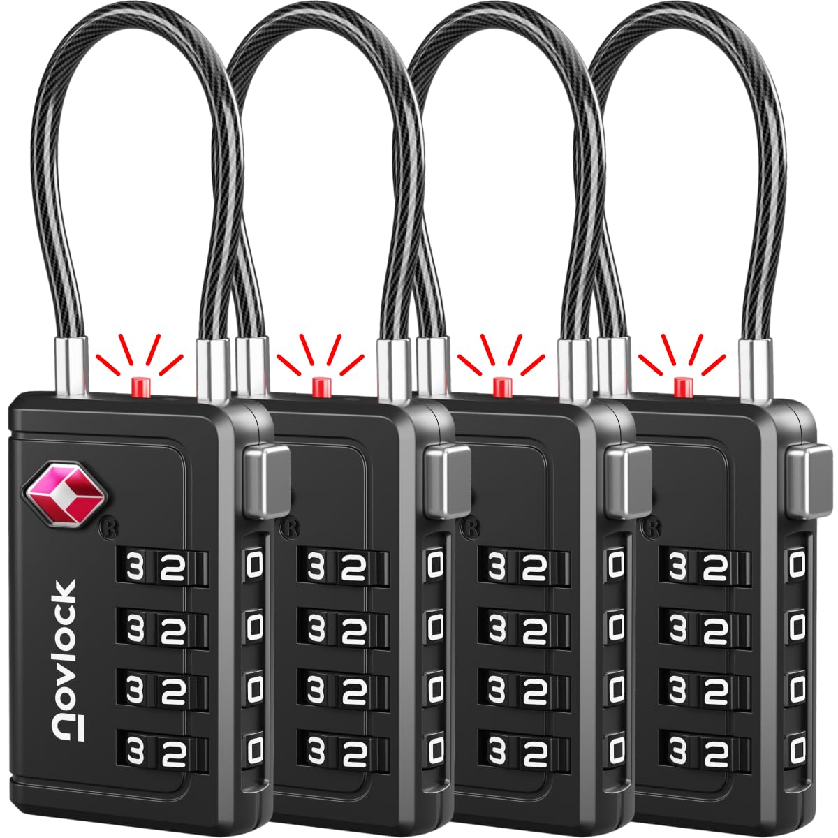 TSA Approved Luggage Locks, Travel Locks with Inspection Indicator