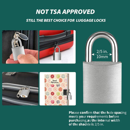 Guliffen Small Aluminum Locks with Keys, 3/4-Inch Body Width Mini Locks with Same Key for Briefcase, Boxe, Lockers, Luggage,Backpack, 12 Pack