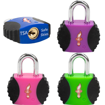 Safe Skies 4-Pack 4-Color Family TSA Travel Key Lock
