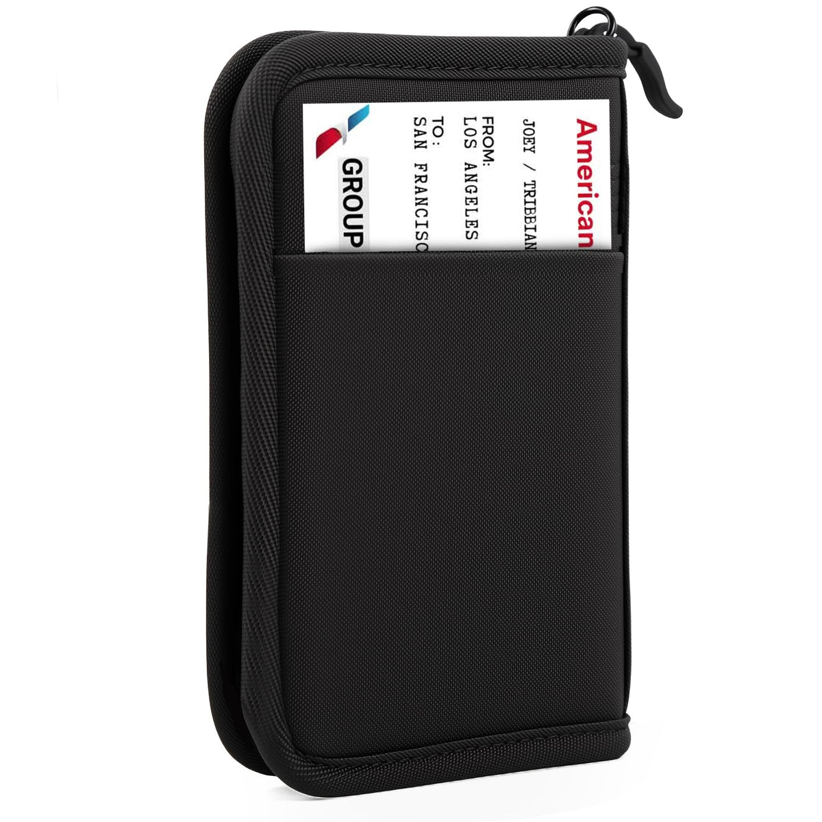Passport Holder Family RFID Travel Document Organizer for Women Waterproof Passport Wallet Men Portable Case for Cards, Boarding Pass, ID, Money, Tickets with Zipper