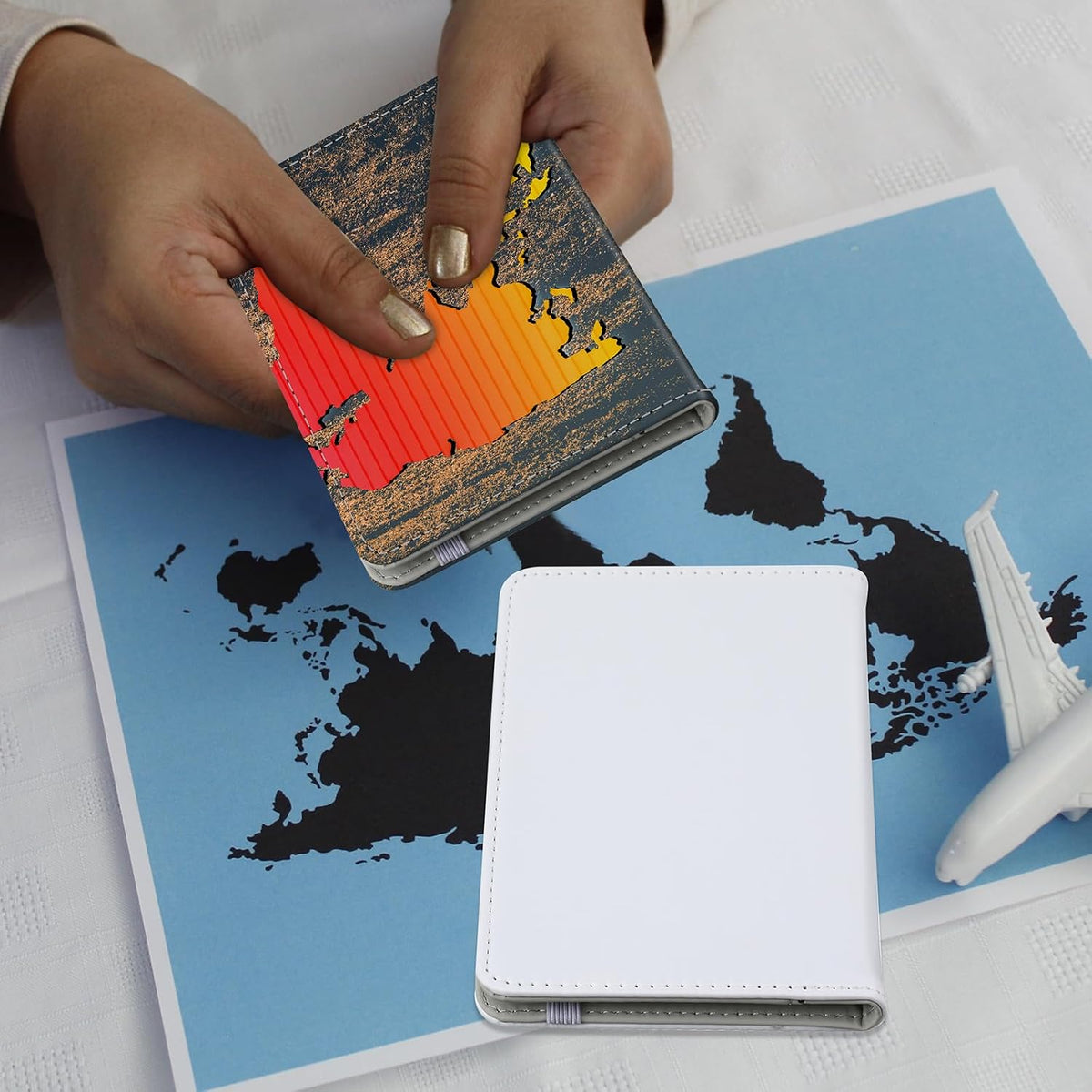 Yeaqee 8 Pcs Sublimation Passport Covers, PU Leather DIY, White