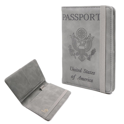 Melsbrinna Premium Leather Passport Holder Covers Case, Waterproof Rfid Blocking Travel Wallet Passport Holder with Pen Holder, Cute Passport Book for Women/Men