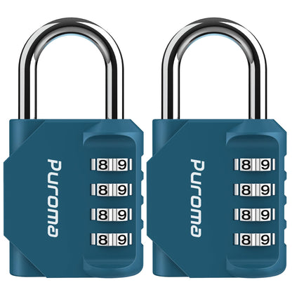 Puroma 2 Pack Combination Lock Locker 4 Digits Combo Padlock Gym Pink