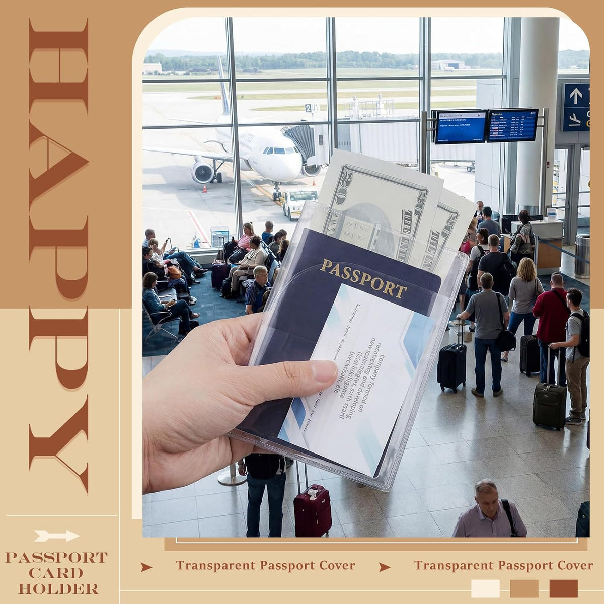Tinlade 20 Pcs Clear Passport Covers Bulk
