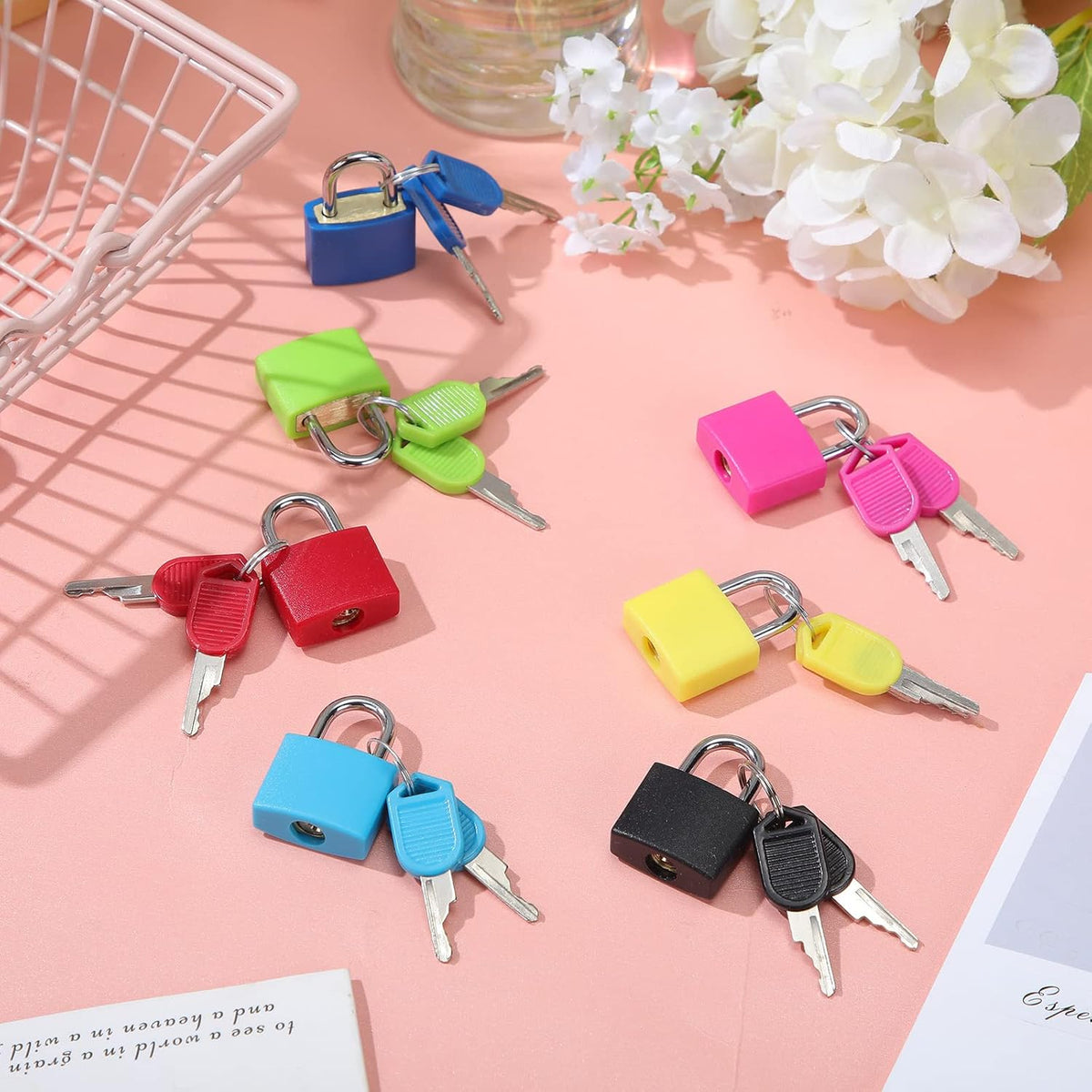 Yulejo 49 Pieces Small Locks with Keys, Mini Padlocks for Luggage Suitcase