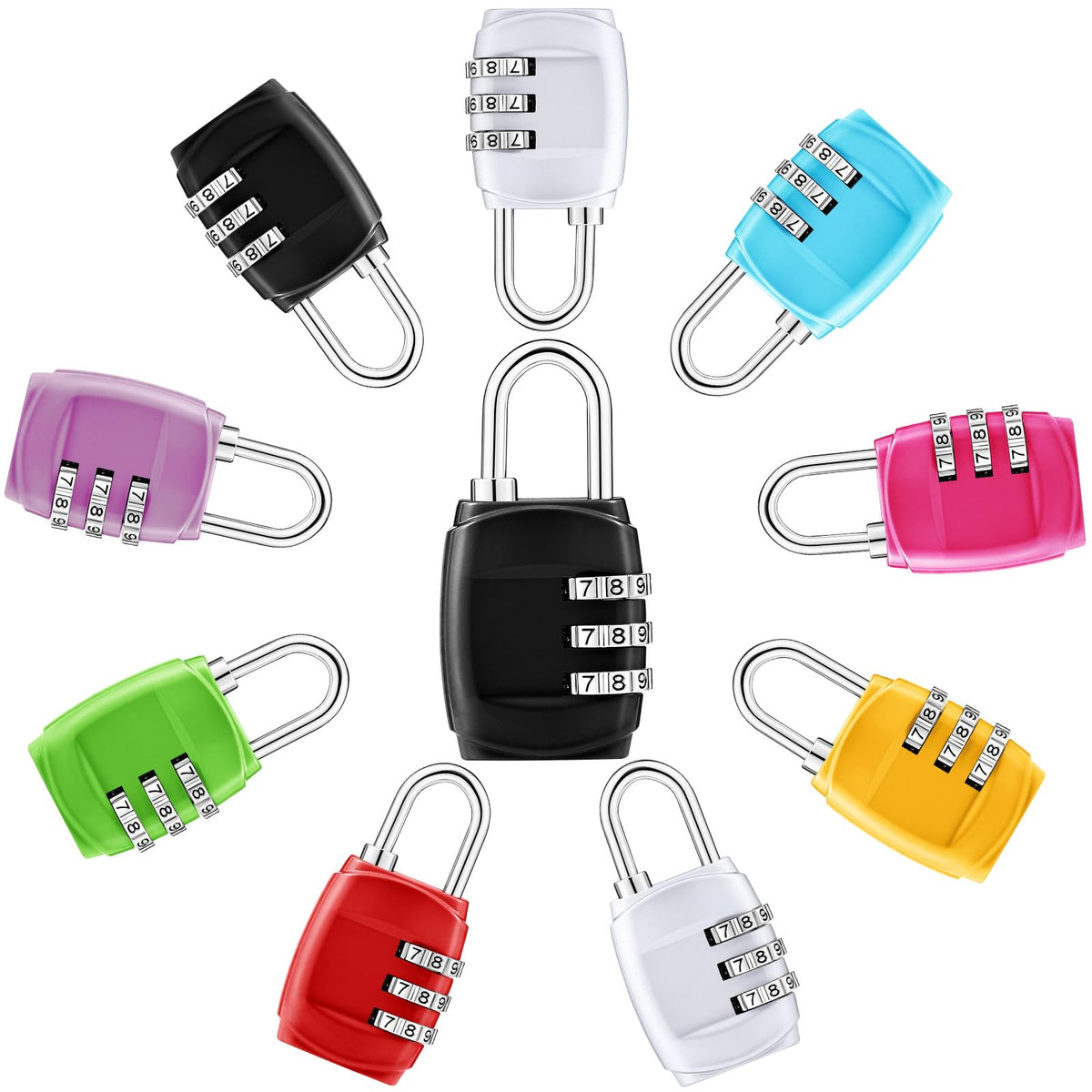 Moxweyeni 10 Pcs Digit Combinations Padlock Safe Cipher Lock
