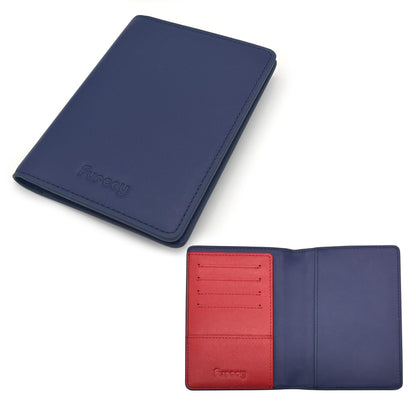 Slim Nappa Leather RFID Blocking Passport Cover (Black/Gray)
