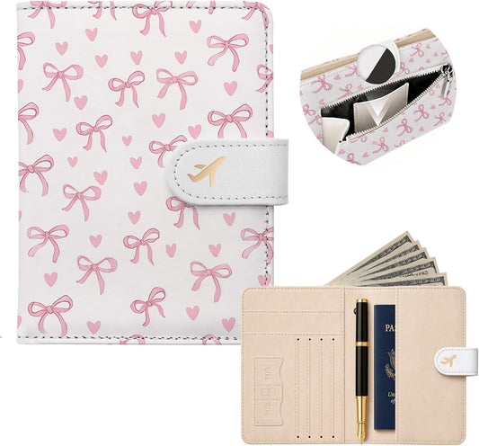 RFID Passport Holder with Tracker Slot, Leather Travel Wallet