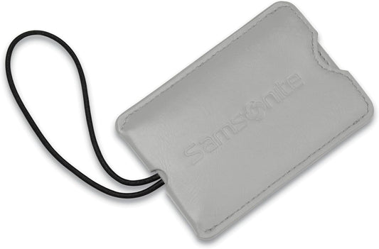 Samsonite 2-Pack Vinyl ID Tags, Light Grey
