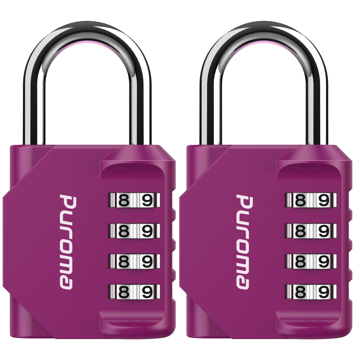 Puroma 2 Pack Combination Lock Locker 4 Digits Combo Padlock Gym Pink