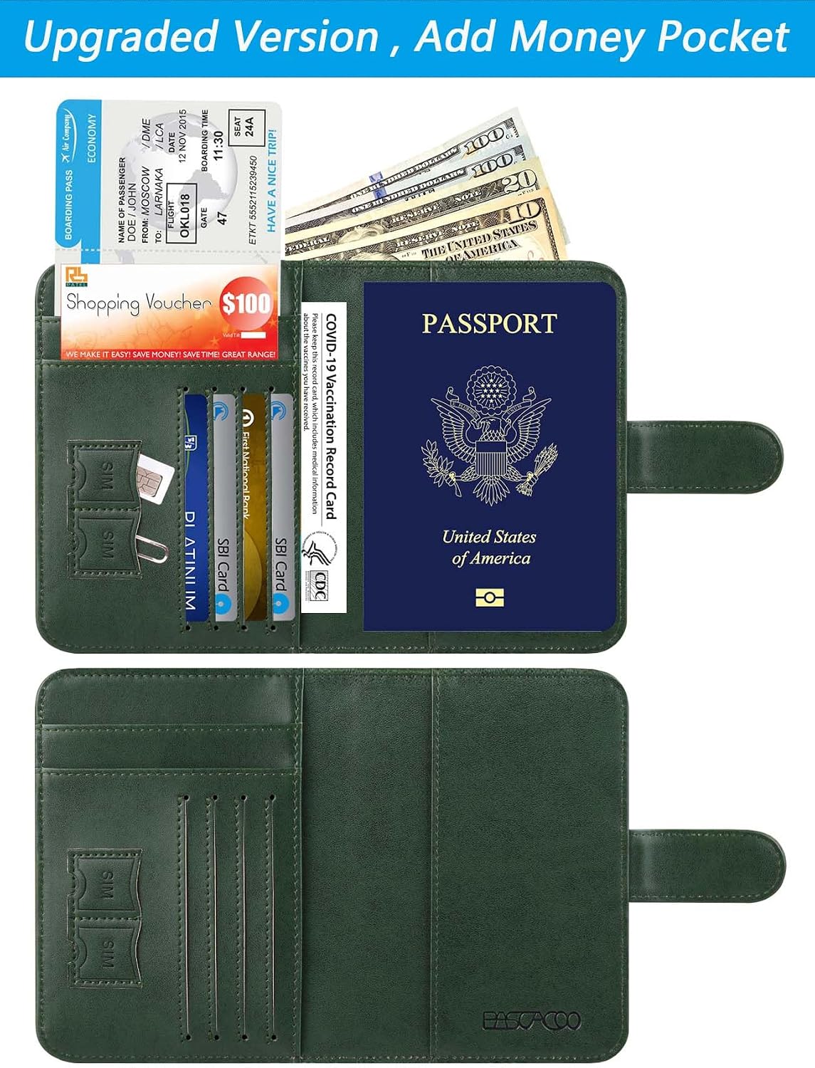 Passport Holder Cover Wallet RFID Blocking, Travel Essentials