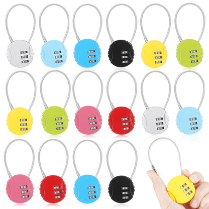 Moxweyeni 8 Pack 3 Digit Combination Cable Padlock,Multi Color
