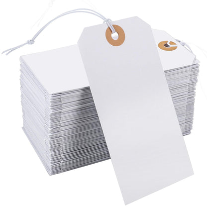100pcs Price Tags with String Attached White Hang Paper Tags