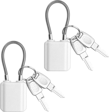 YAODHAOD Luggage Locks with Keys, Mini Size Cable Locks with Keys for Travel Suitcase Locks Padlock Apply to Locker Lock, Suitcase, Carry On, Backpack, Laptop Bag (2PCS) (Black)
