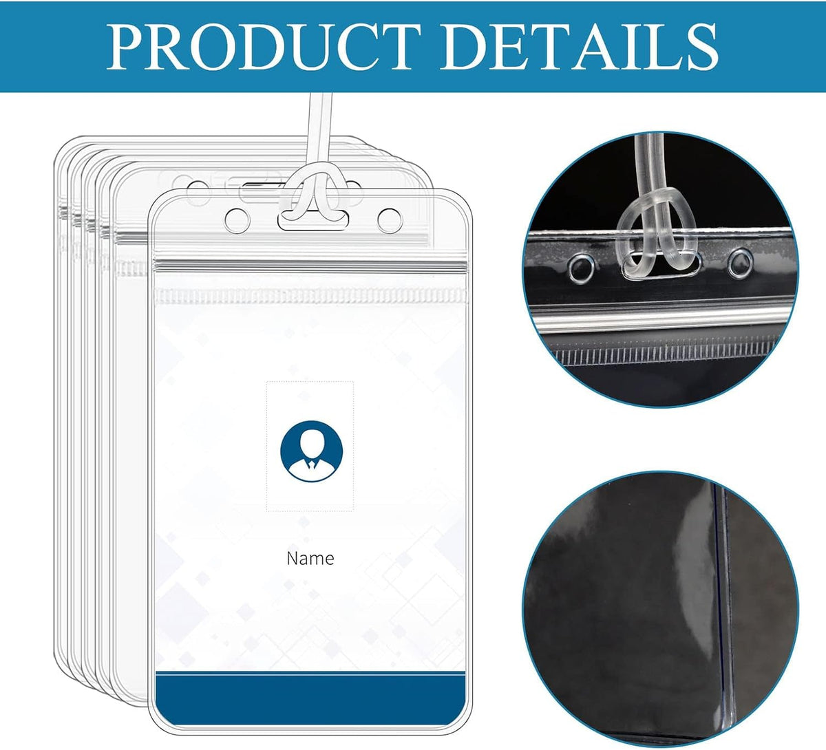 50 Pack Clear Plastic Luggage Tags and ID Card Holders