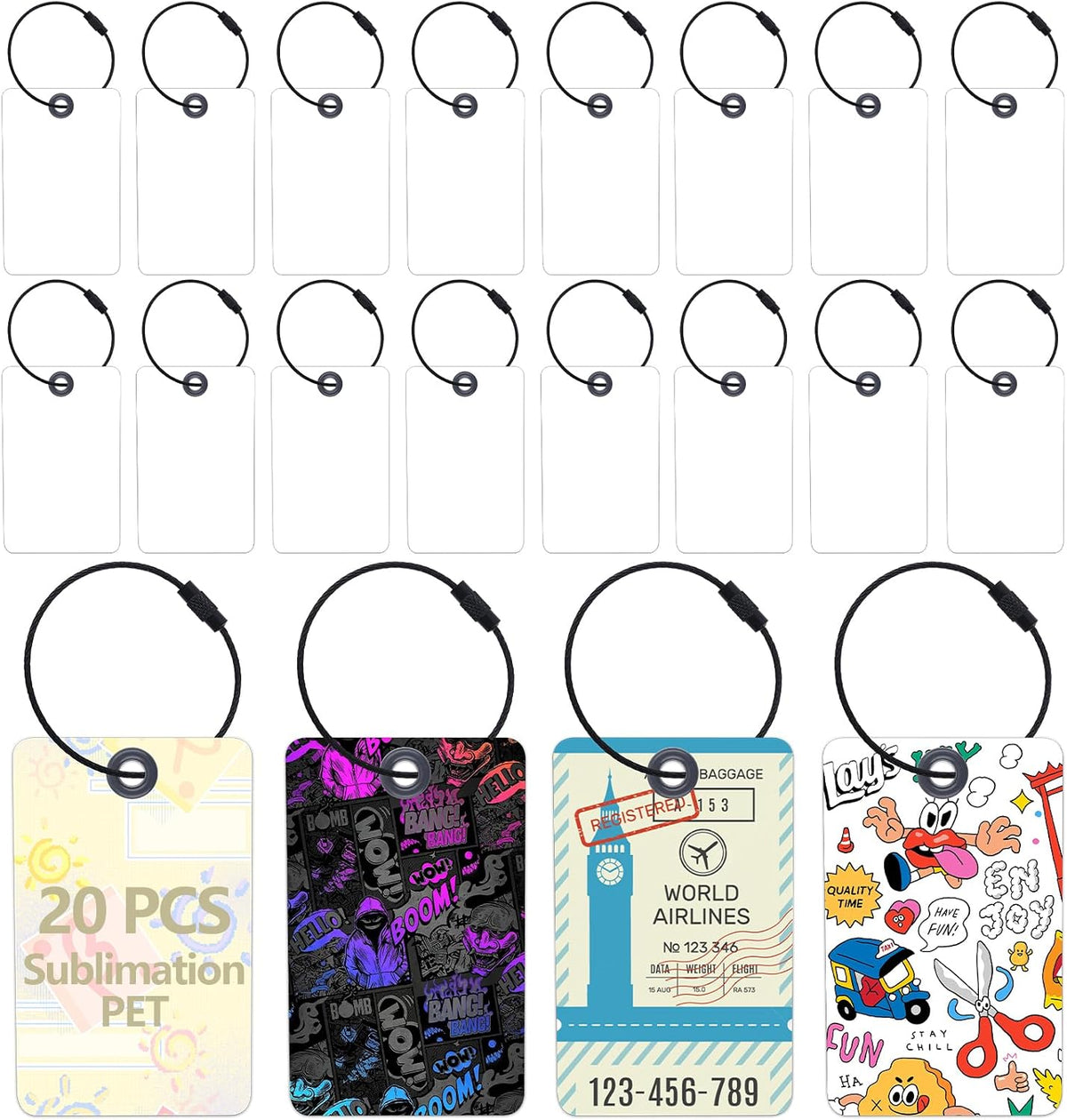 20pcs Sublimation Luggage tag Blanks（0.36MM）