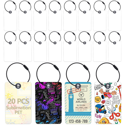 20pcs Sublimation Luggage tag Blanks（0.36MM）