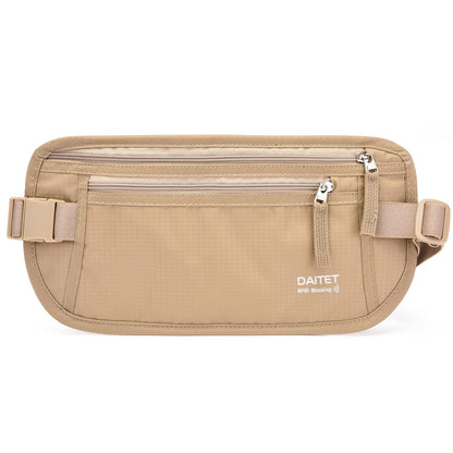 Money Belt - Passport Holder Secure Hidden Travel Wallet with RFID Blocking, Undercover Fanny Pack (Black)
