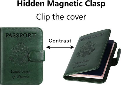 Passport Holder Cover Wallet RFID Blocking, Travel Essentials
