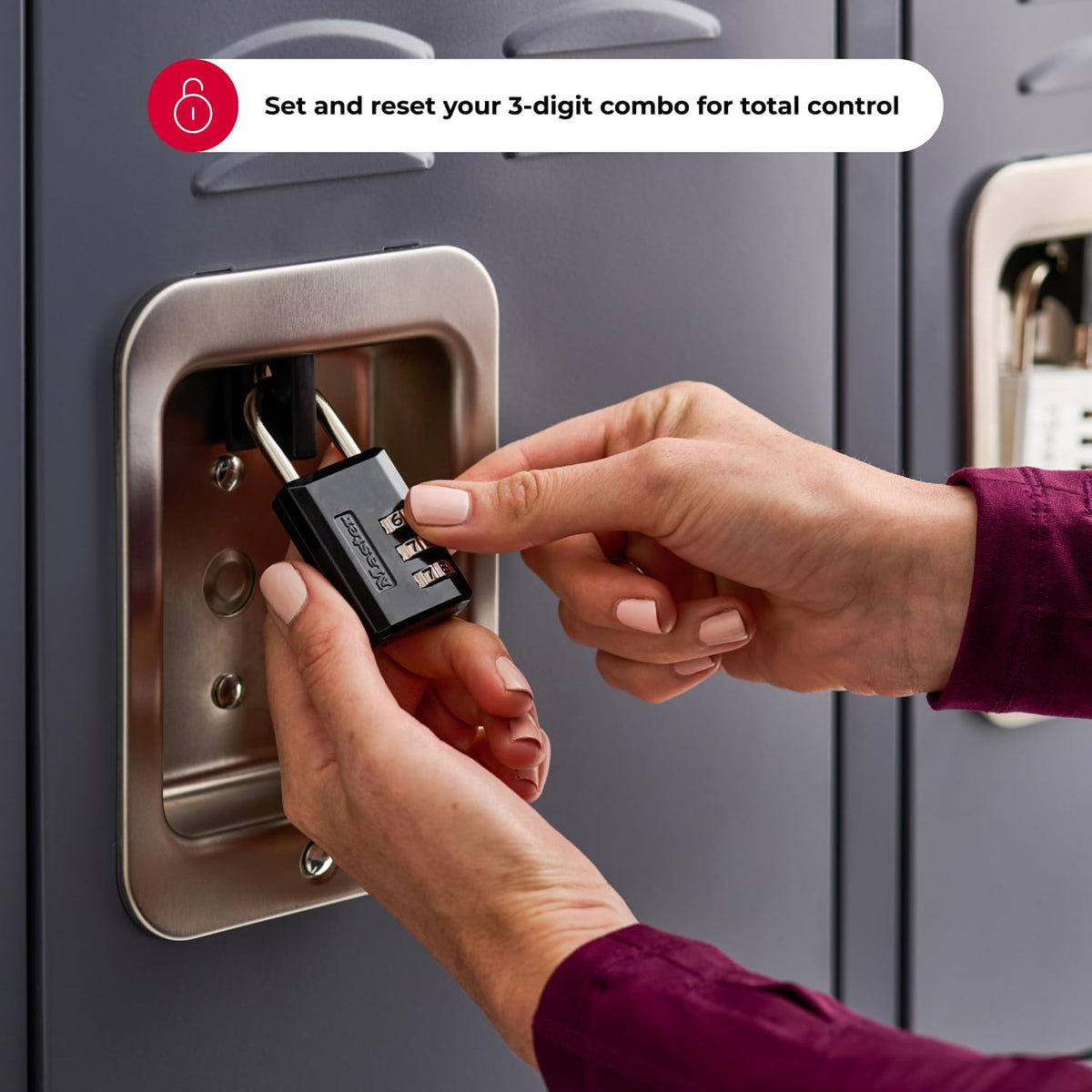 Master Lock Combination Padlock, Resettable 3-Digit Code 2-Pack 647BLKEC2