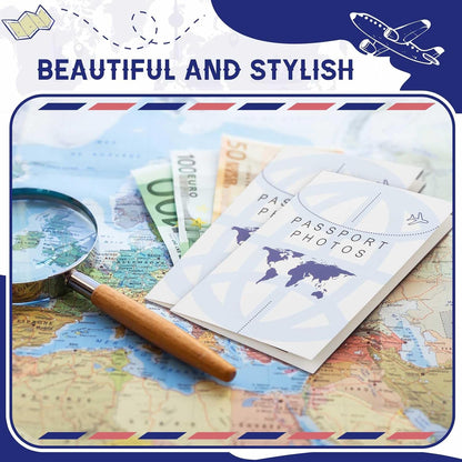 200 Pcs Thick Passport Photo Holder 5.31 x 3.54 Inches Passport Picture Folders with Compartment for 2 x 2 Print, Picture Display Safely for Office, Customers Deliver Pictures, Travel