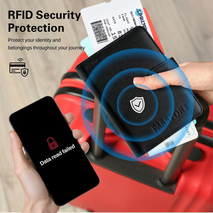 Reyke Passport Holder With Tracker, Works With Apple Find My, RFID Cover