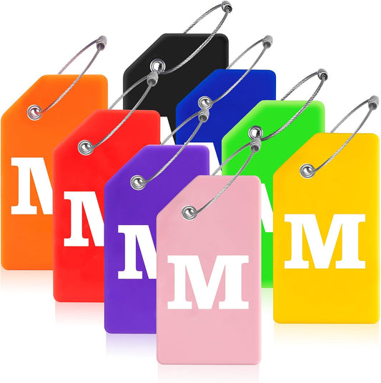 Gostwo 8 Pack Initial Luggage Tags for Suitcases Airplane Travel Essentials