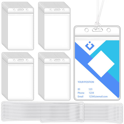 200 Pack Clear Plastic Luggage Tag Holders with Loops for ID Cards
