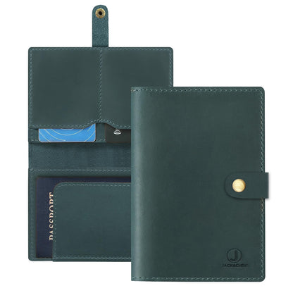 Jack&Chris Leather Passport Holder, Handmade Passport cover, Travel Wallet Cover Case for Men and Women, Leather Travel Documents Organizer Protector, JC107