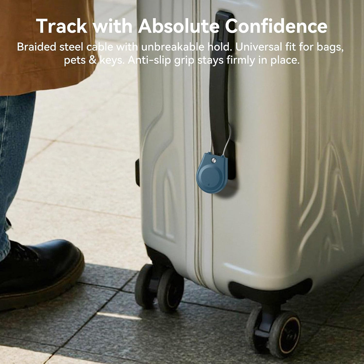 for AirTag Holder (1st & 2nd Generation) Airtag Lock Case with Wire Cable